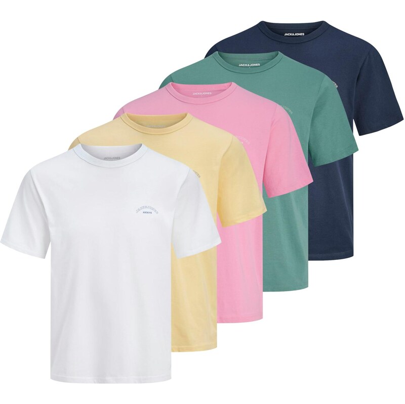 JACK & JONES Tričko JJCOLLEGE námořnická modř / žlutá /