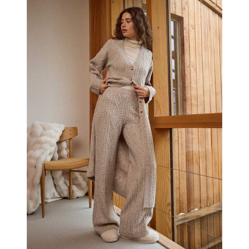 4th & Reckless contains wool cable knit relaxed wide leg trouser co 112192071