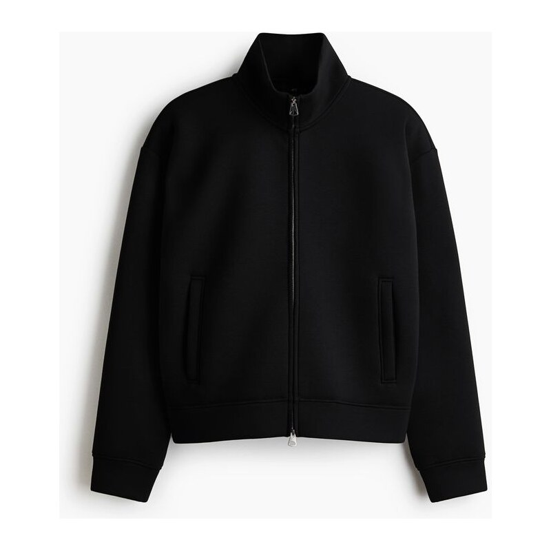 H&M - Sportovní bunda z materiálu scuba Loose Fit - Černá