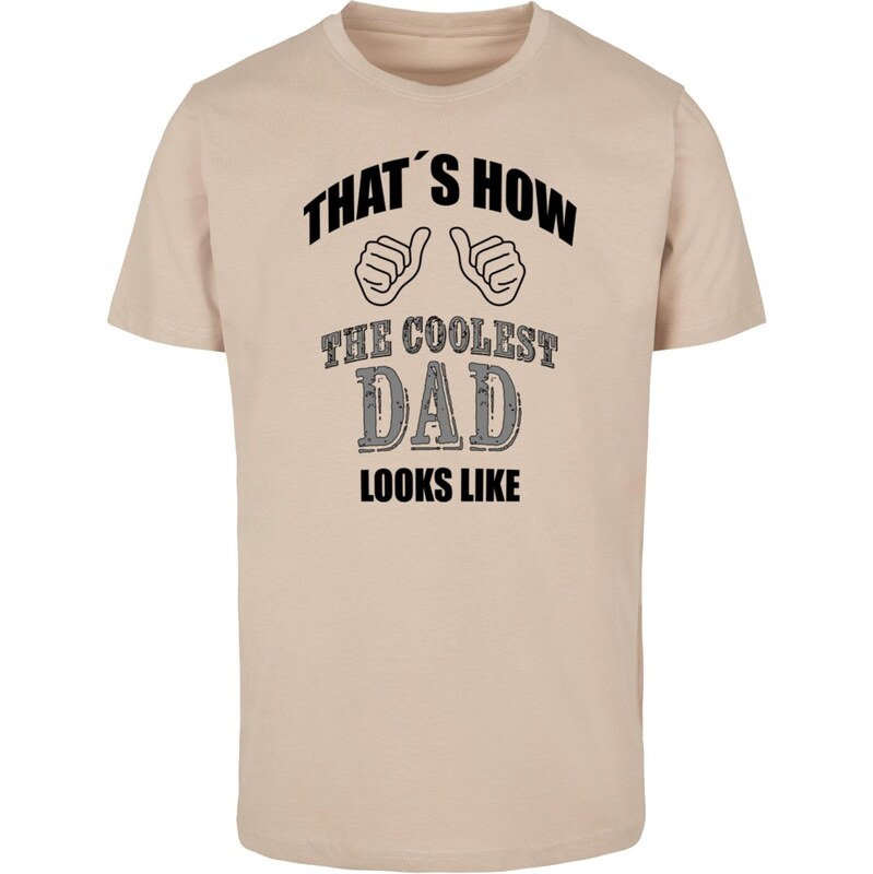 Merchcode Tričko Coolest Dad šedá / pudrová / černá