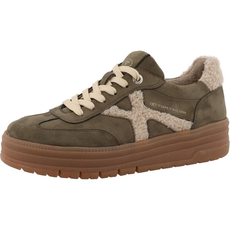 TOM TAILOR Tenisky krémová / khaki