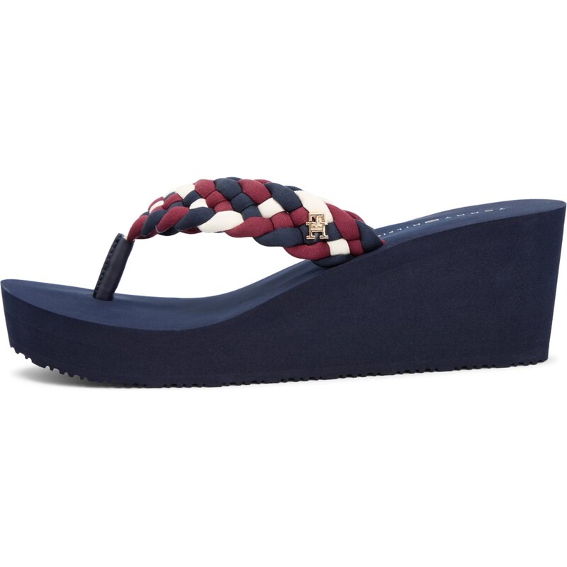 TOMMY HILFIGER Žabky námořnická modř / bordó / bílá 112147377