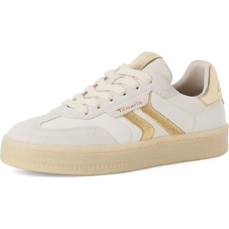 Tamaris Krojová obuv zlatá / bílá / offwhite
