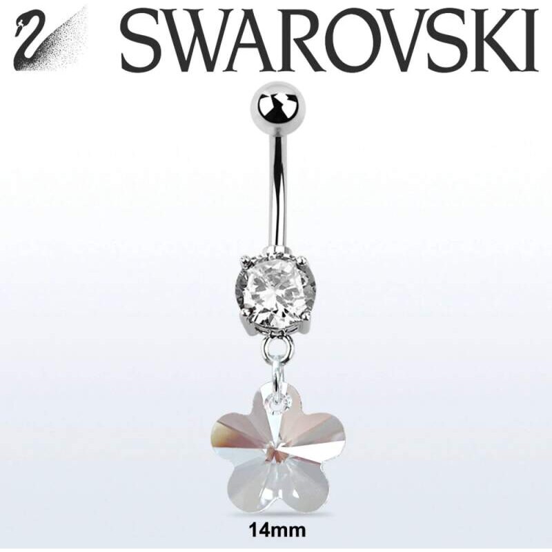 Achadirect Piercing s visacím Swarovski krystalem ve tvaru květiny z 112162468