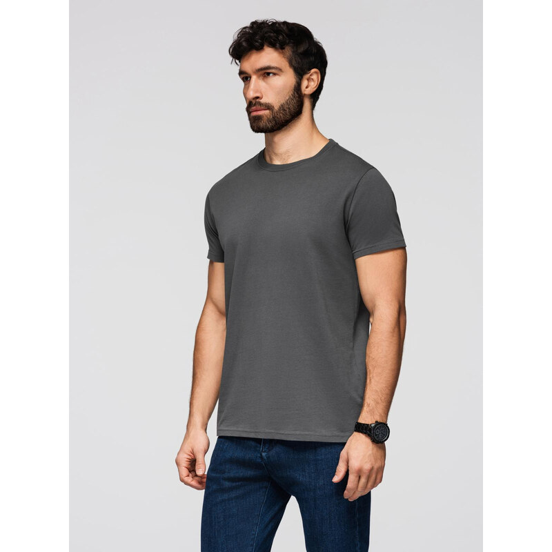 Ombre Mens classic cotton BASIC T-shirt - graphite