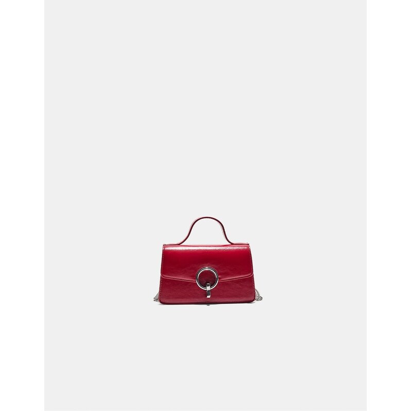 Stradivarius Crossbody bag with a round clasp in red 112167303