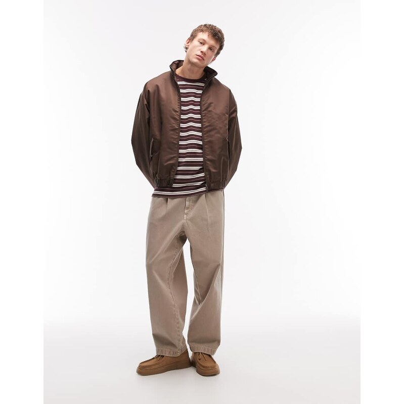 ASOS DESIGN co-ord relaxed tapered jeans in washed stone-Neutral