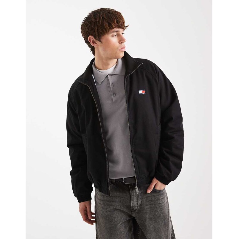 Tommy Jeans twill padded jacket in black