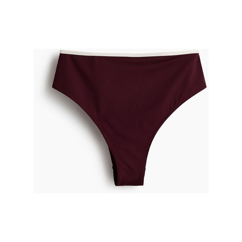 H&M - Bikinové kalhotky Cheekys vysokým pasem - Vínová