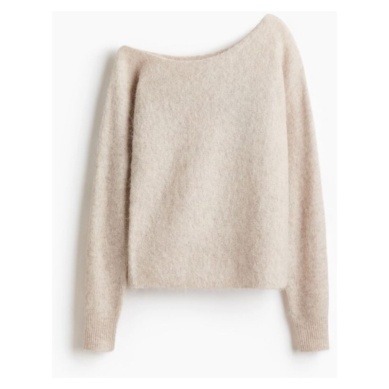 H&M - Svetr ze směsi alpaky odhalující rameno - Světle Béžová