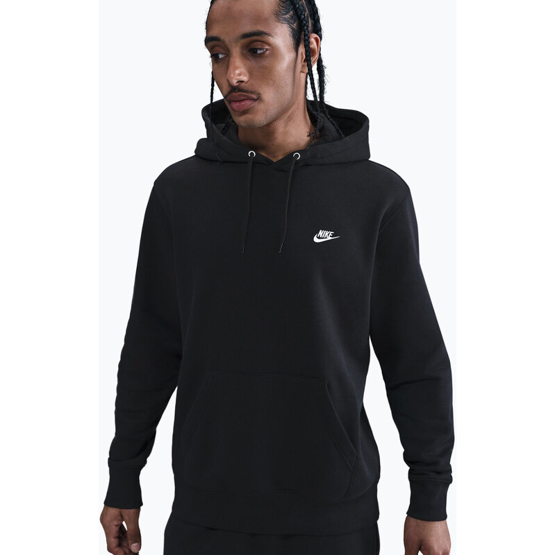 Pánská mikina Nike Club Pullover Hoodie black/black/white