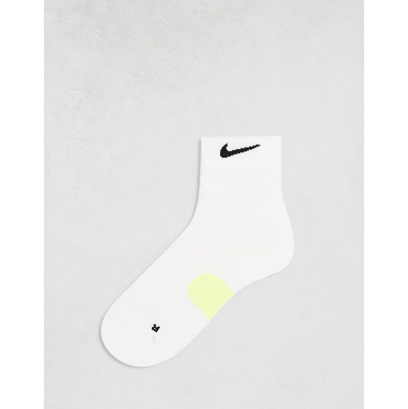 Nike Running Midweight ankle socks in white
