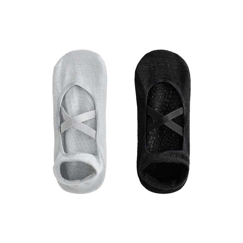 OYSHO 2 pairs of cotton blend yoga and pilates socks with crossover 112168660