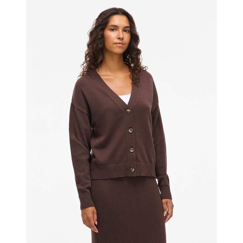 Vila Knitted cardigan in coffee bean-Brown 115520319