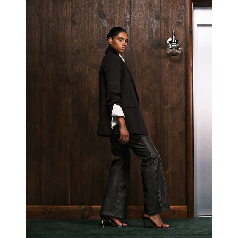 Good American good classic bootcut faux leather pants in