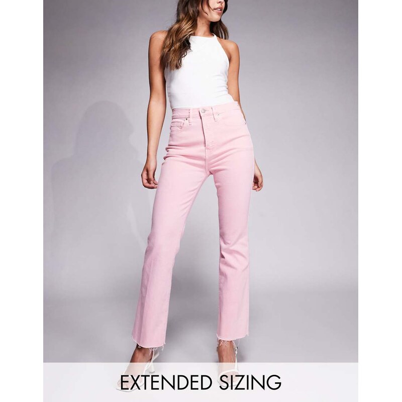 Good American good standard kick flare jeans in flamingo-Pink