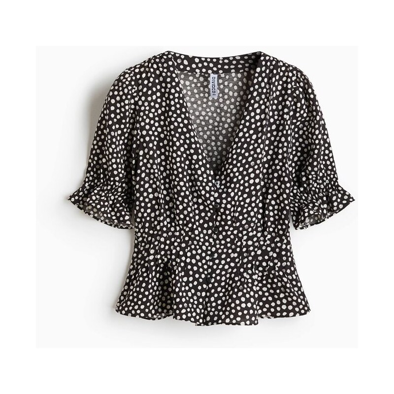H&M - Halenka peplum - šedá 112172701