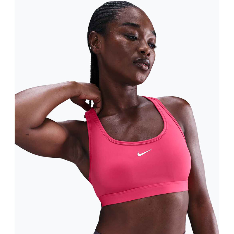 Tréninková podprsenka Nike Swoosh Light Support rush pink/white