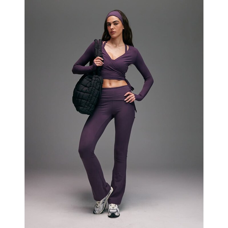 4505 soft touch ruched foldover waist slim kick yoga legging in 113029421