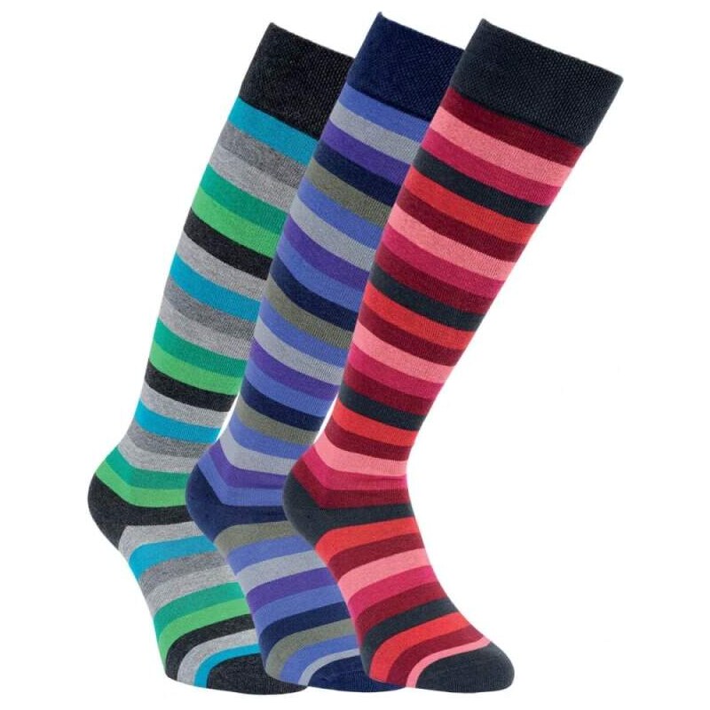 Pruhované bavlněné elastické podkolenky RS 101230994