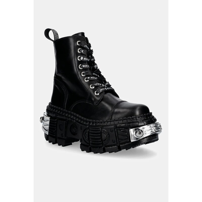 Kožené workery New Rock CRUST NEGRO, TANK CASCO NEGRO POWER * 112184455