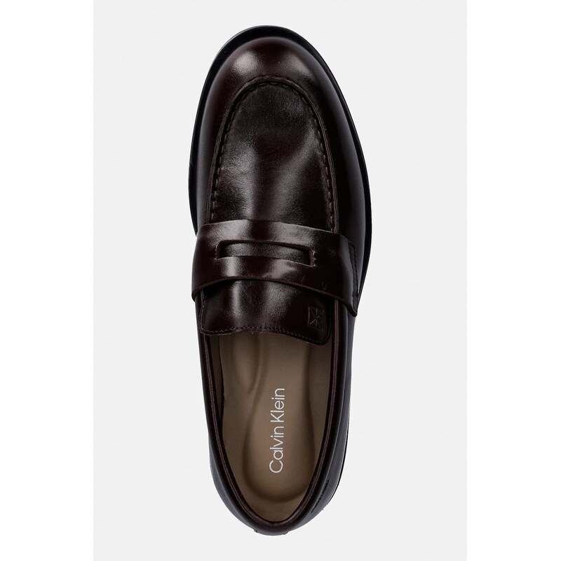 Kožené mokasíny Calvin Klein ESS RUBBER PENNY LOAFER POL LTH