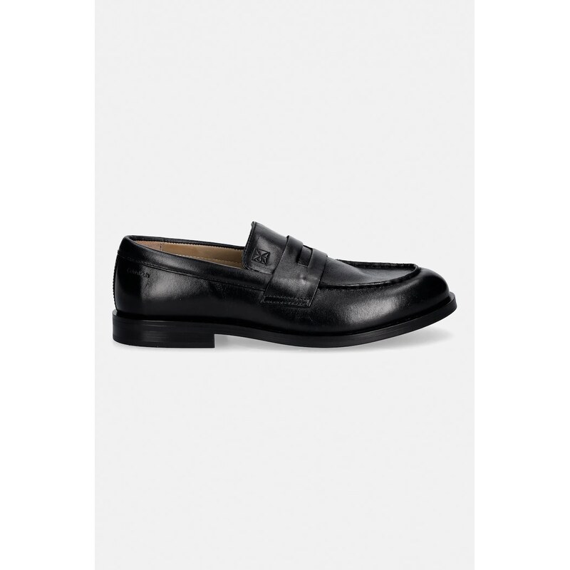 Kožené mokasíny Calvin Klein ESS RUBBER PENNY LOAFER POL LTH