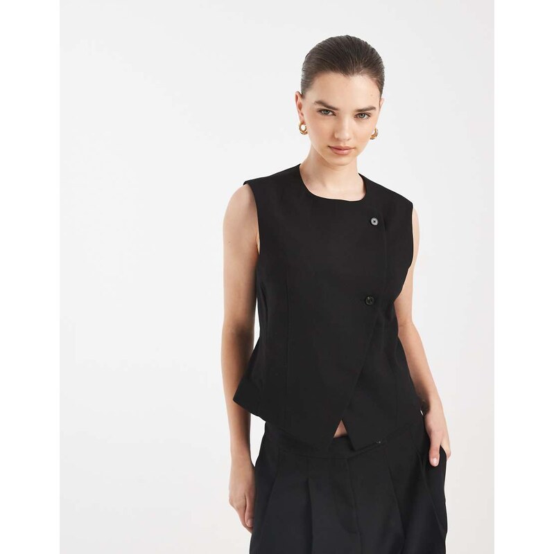 Vero Moda mix & match asymetric button tailored waistcoat in