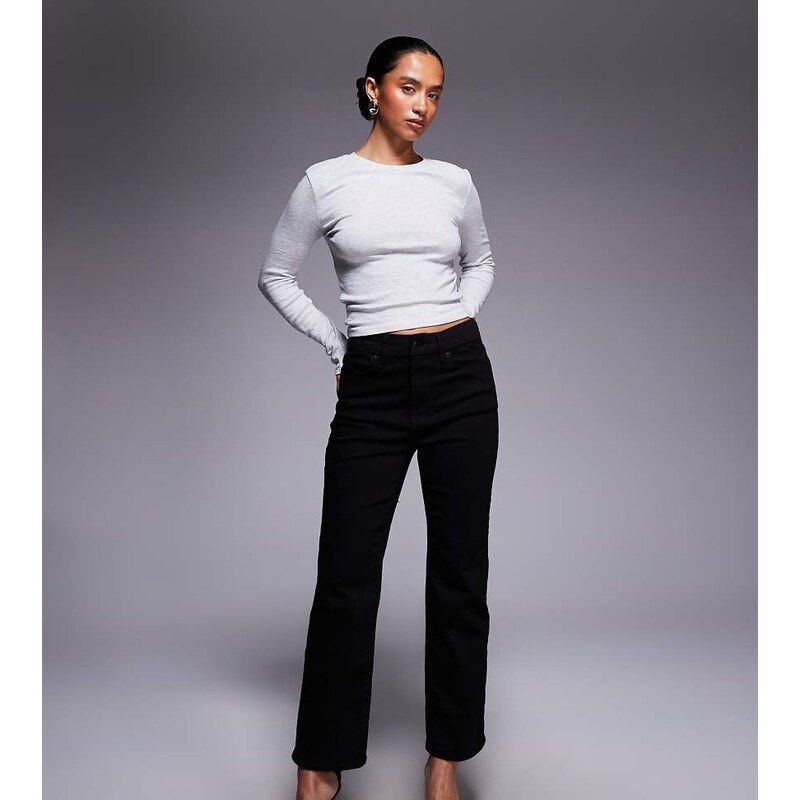 Good American Petite never fades straight jeans in black