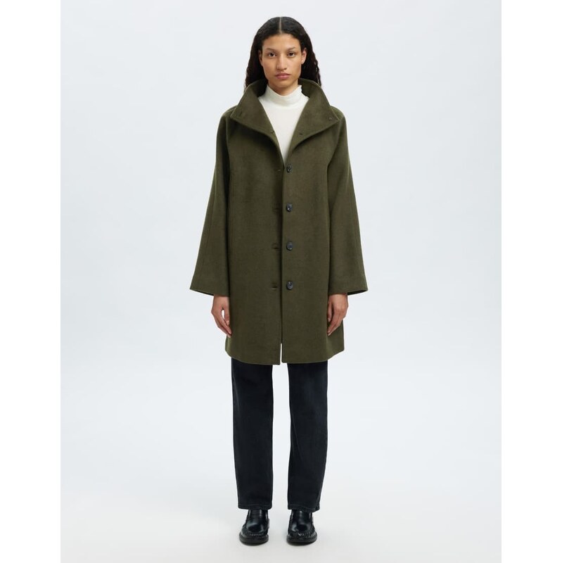 Selected Coat in ivy green 115505501