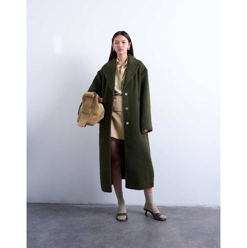 Topshop brushed unlined dropped shoulder clean chuck on coat