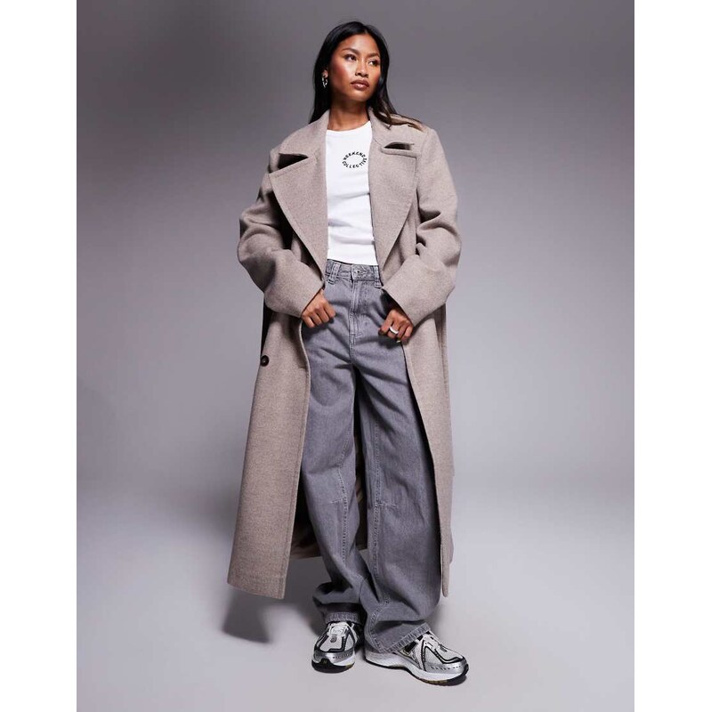 ASOS Weekend Collective Weekend Collective twill belted maxi coat in 112184990