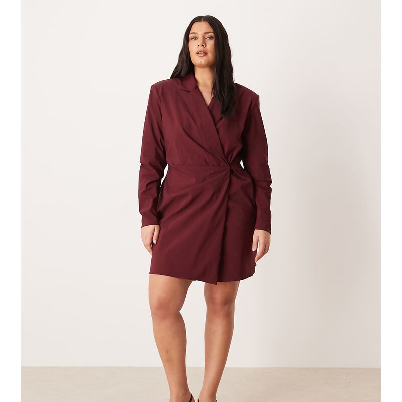 ASOS Curve ASOS DESIGN Curve cinched blazer mini dress in deep 115520685