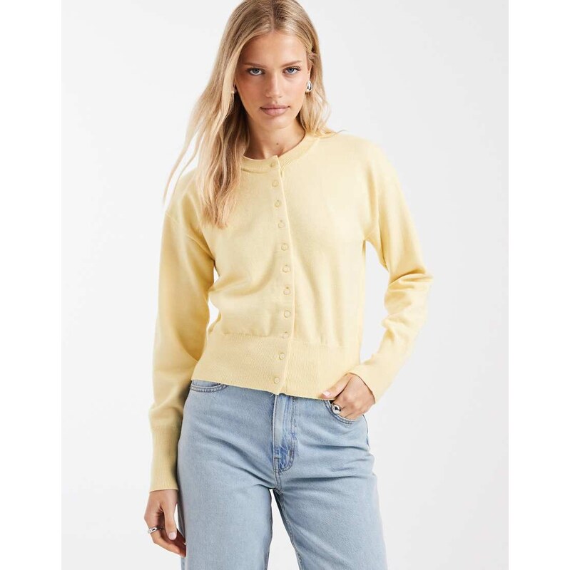 ONLY compact knitted cardigan in pale yellow