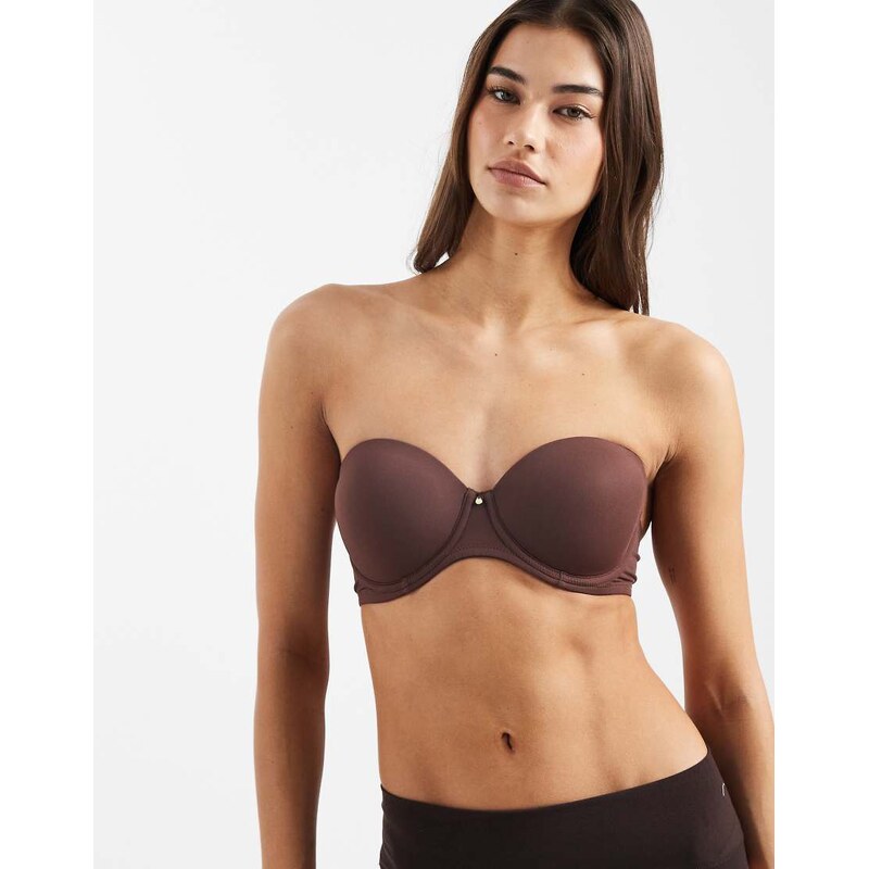 ASOS DESIGN moulded multiway underwired bra in brown - BROWN