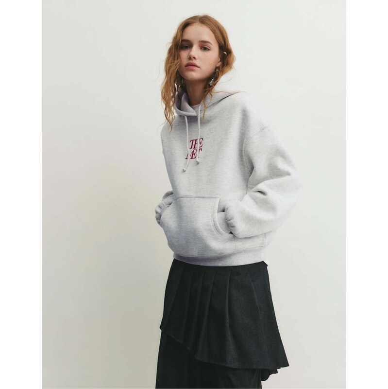 Pull&Bear The met hoodie in grey marl 112191101