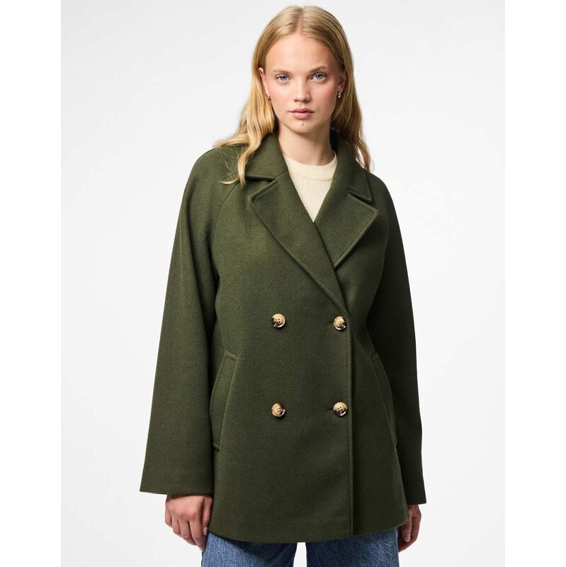 Pieces Coat in forest night-Green 115499746