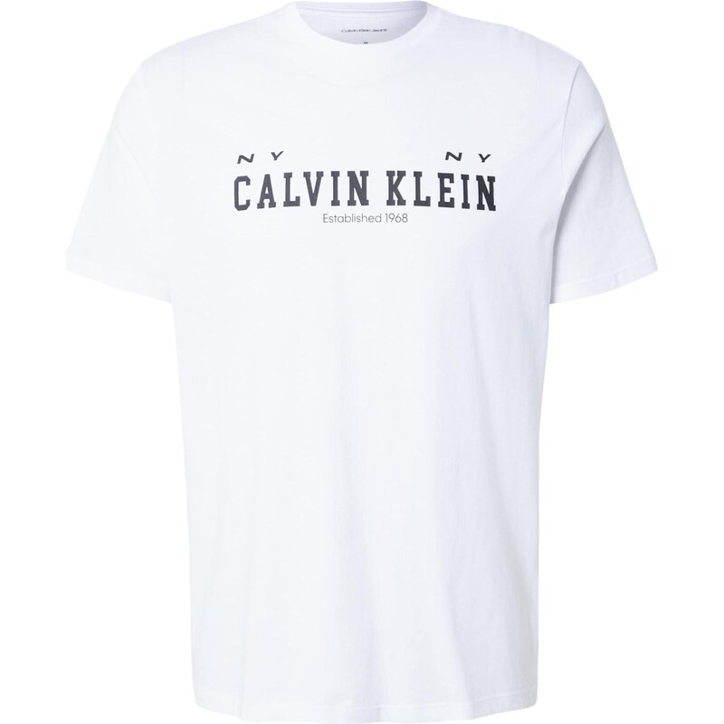 Calvin Klein Jeans Tričko černá / bílá