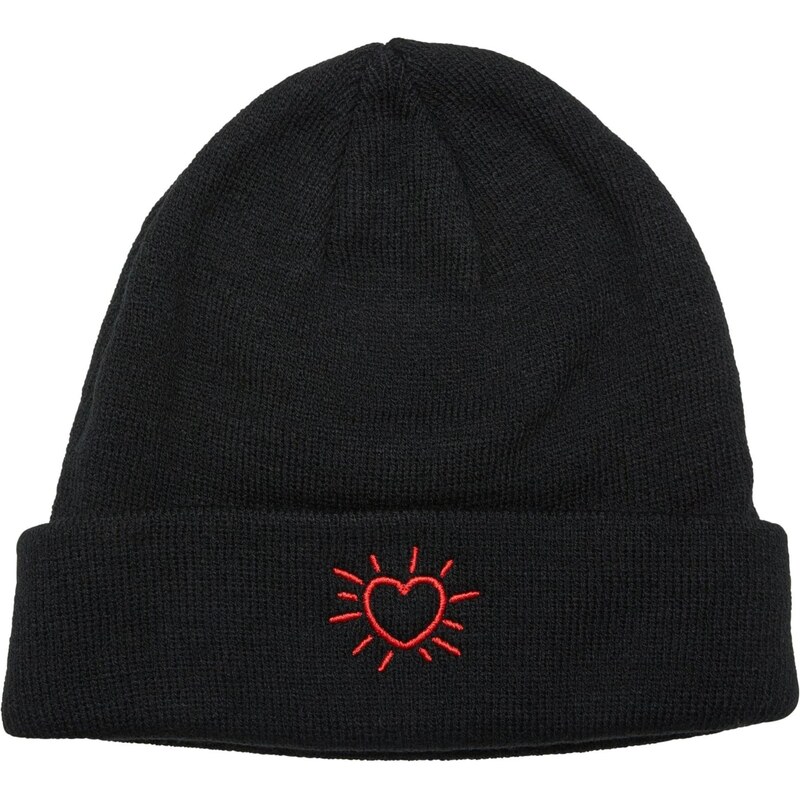 Mister Tee Čepice Glowing Heart červená / černá