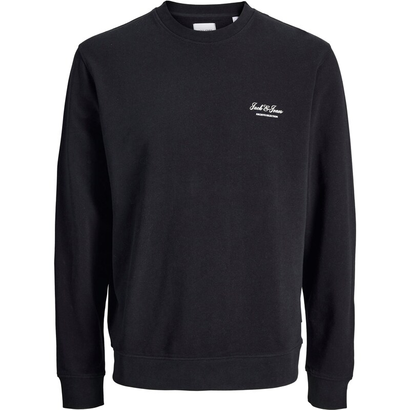 Jack & Jones Plus Mikina JJEArchive černá / bílá