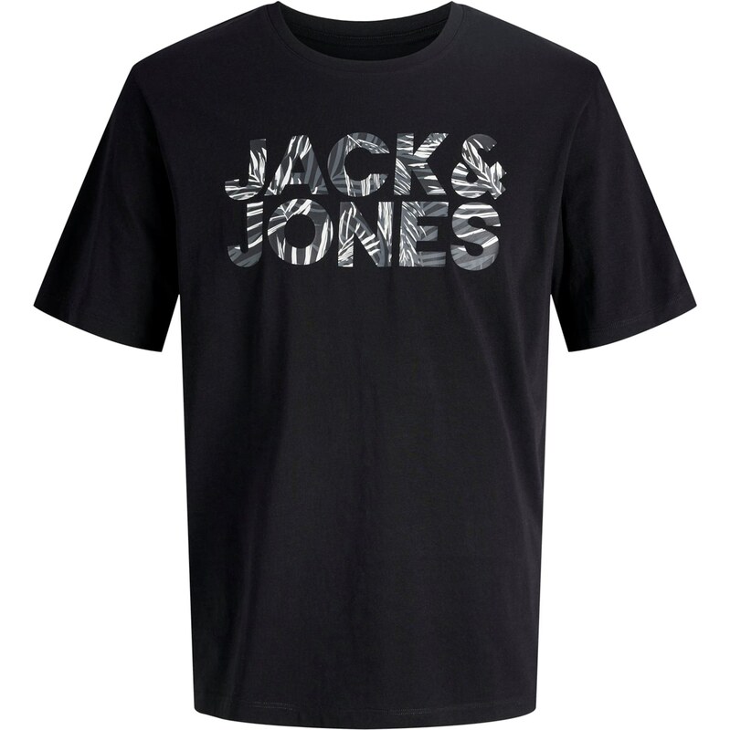 JACK & JONES Tričko JJEJeff tmavě šedá / černá / bílá