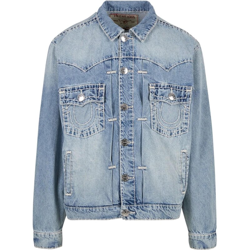 True Religion Přechodná bunda Super T modrá džínovina