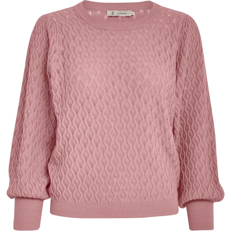 Peppercorn Svetr PCRosalia Puff Sleeve Knit Pullover růžová 112187400