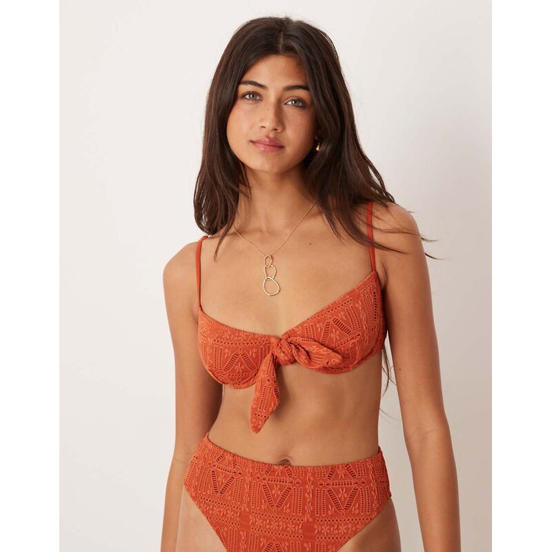 ASOS DESIGN Kyle broderie Sao Paolo underwired bikini top in