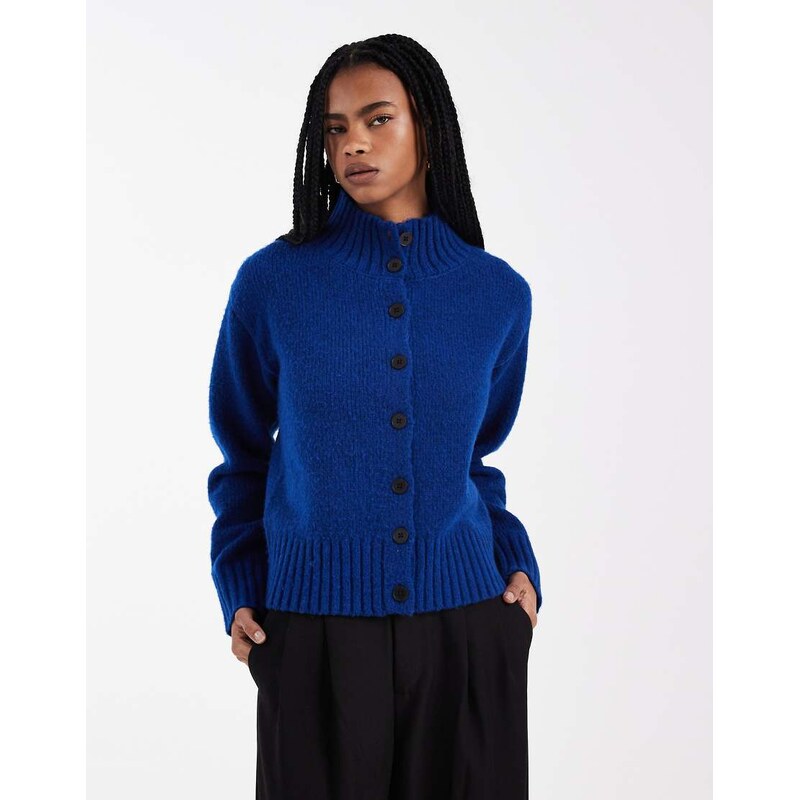 4th & Reckless exclusive wool feel funnel neck button through cardigan 115516619