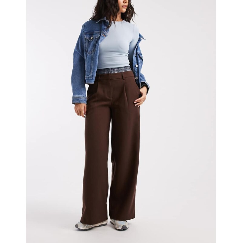4th & Reckless exclusive check waistband detail wide leg tailored 112192104