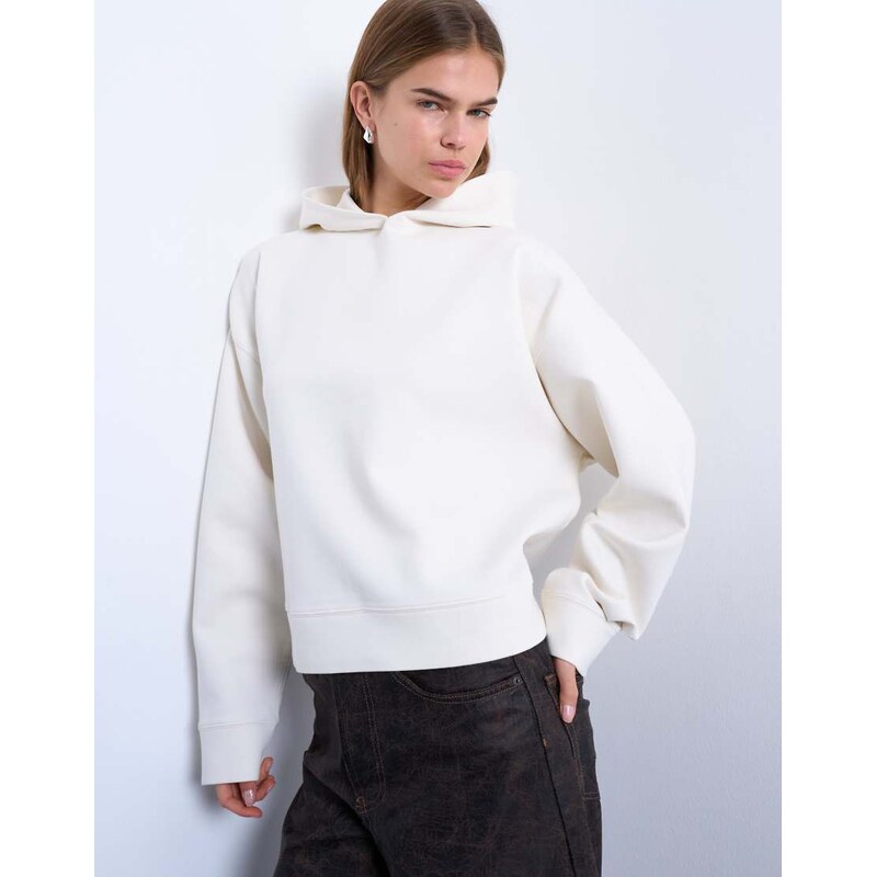 Topshop premium scuba-style fabric oversized jean grazer hoodie in 115514267