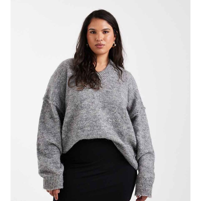 ASOS Curve ASOS DESIGN Curve jersey mini skirt in black 113263512