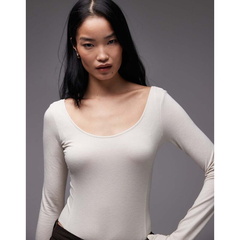 & Other Stories long sleeve jersey body with soft binding in