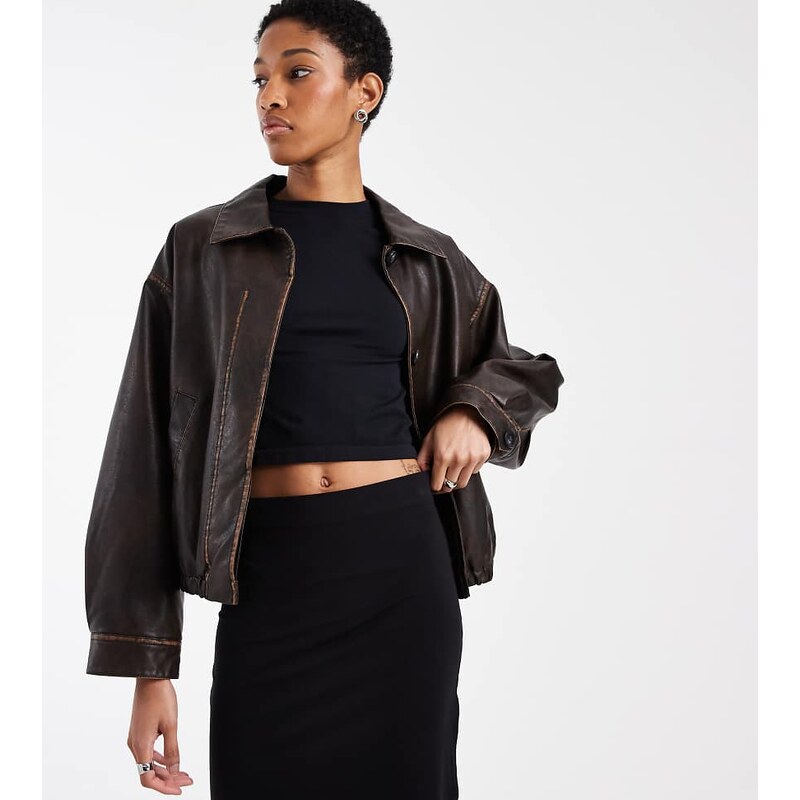 ASOS Tall ASOS DESIGN Tall jersey mini skirt in black 115516601